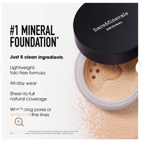 bareMinerals Original Loose Powder Foundation - light Beige & face brush - Picture 3 of 16